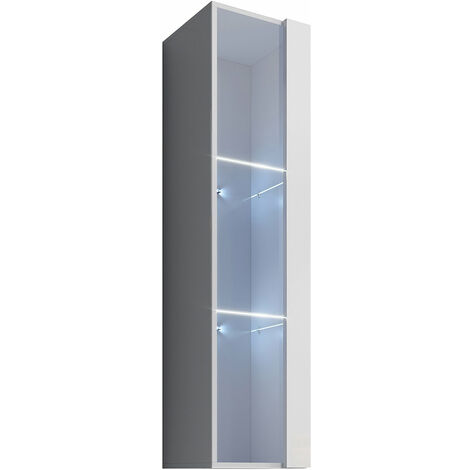 Mueble colgante 1 puerta 3 compartimentos – Blanco Acabado en Brillo – 30 x 120 x 30cm – AITANA O1L - Blanco
