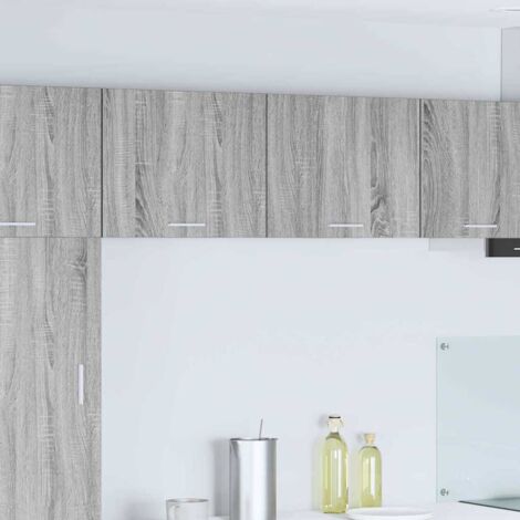 Mueble colgante con puerta 2 pcs Gris y 50 x 31 x 40 cm