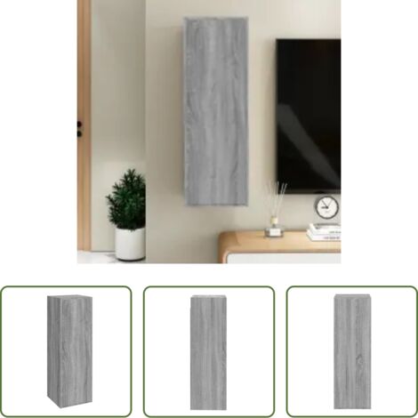 Mueble colgante -  Mueble para TV madera de ingeniería gris Sonoma 30,5x30x90 cm