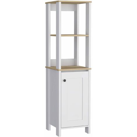 Mueble Columna de Baño 1 Puerta Arezzo - Duna y Blanco