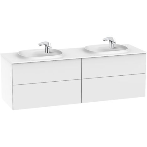 Mueble con 4 cajones + 2 lavabos SURFEX®. BEYOND - ROCA Color: Blanco
