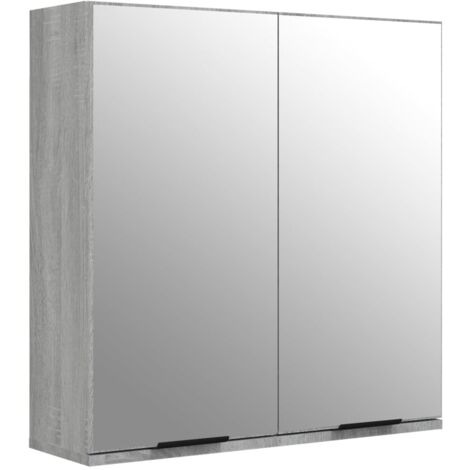 Mueble con espejo para baño 64 x 20 x 67 cm gris 020006740