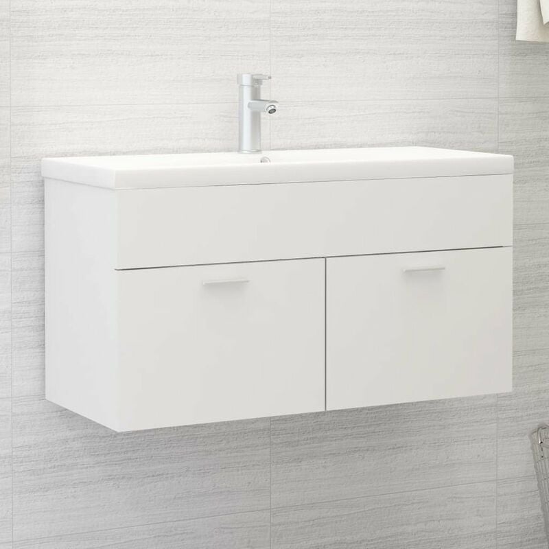 

Mueble con lavabo aglomerado blanco