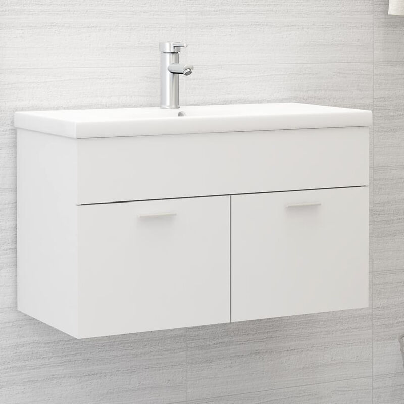 

Happyshopping - Mueble con lavabo aglomerado blanco