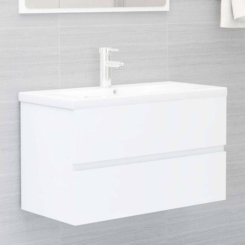 

Mueble con lavabo aglomerado blanco