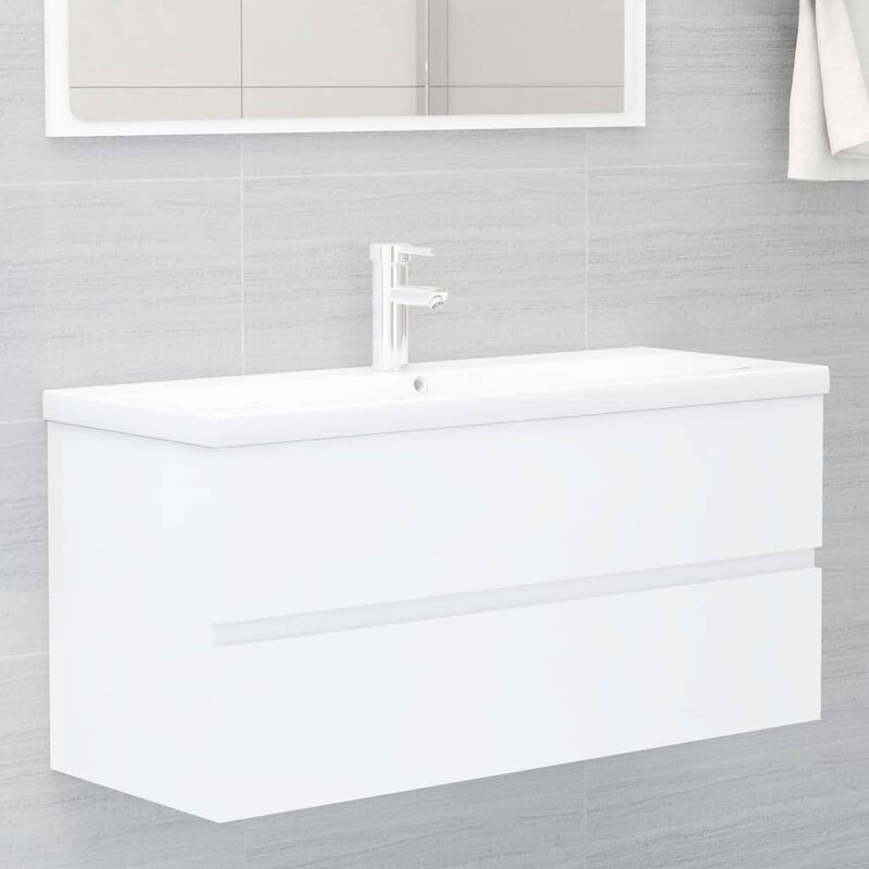 

Mueble con lavabo aglomerado blanco