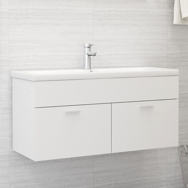 

Mueble con lavabo aglomerado blanco - Blanco