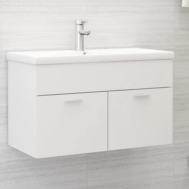 

Mueble con lavabo aglomerado blanco - Blanco