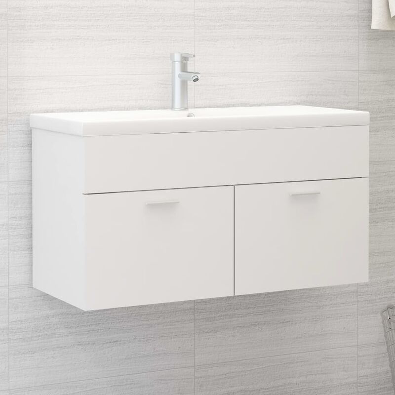 

Mueble con lavabo aglomerado blanco - Blanco