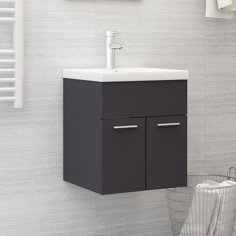 

Mueble con lavabo aglomerado gris