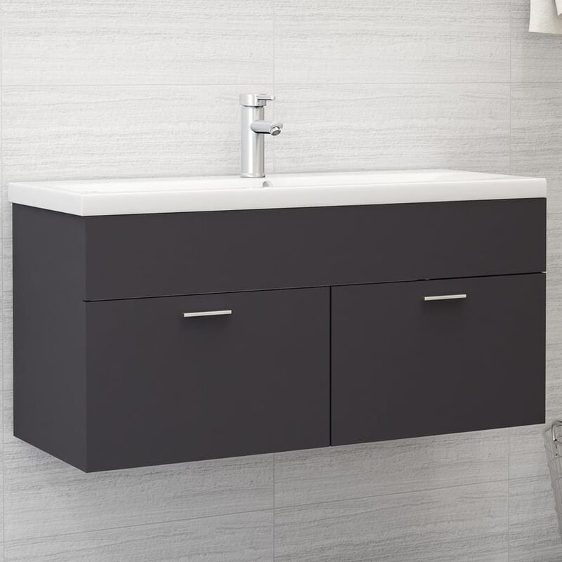 

Mueble con lavabo aglomerado gris