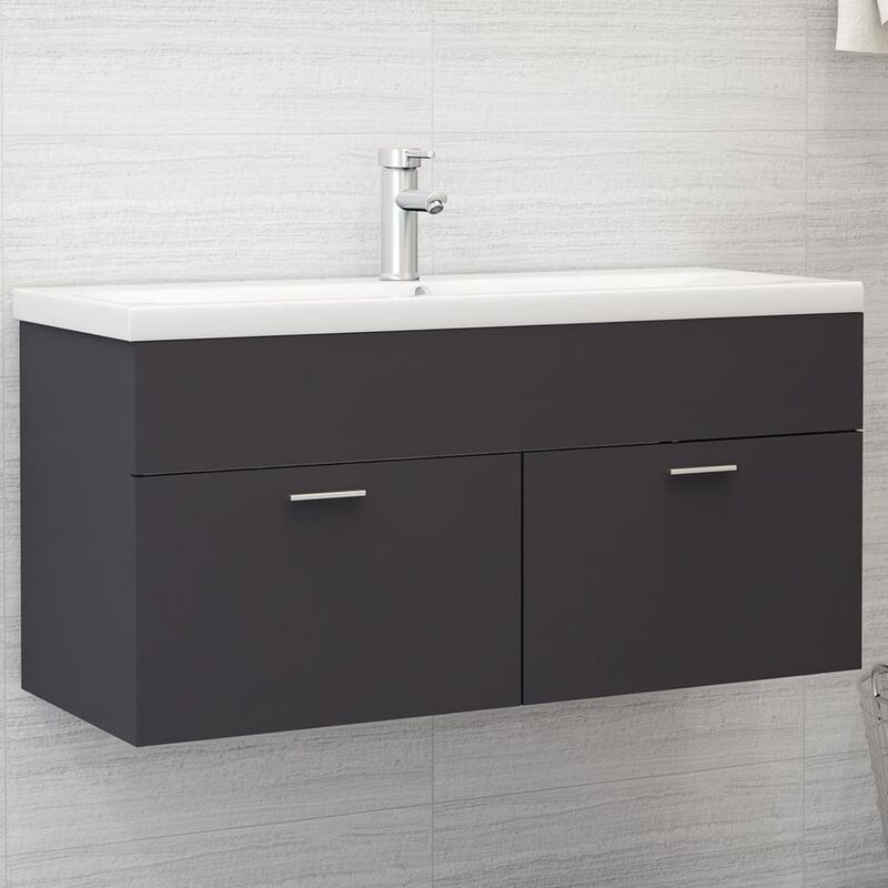 

Mueble con lavabo aglomerado gris