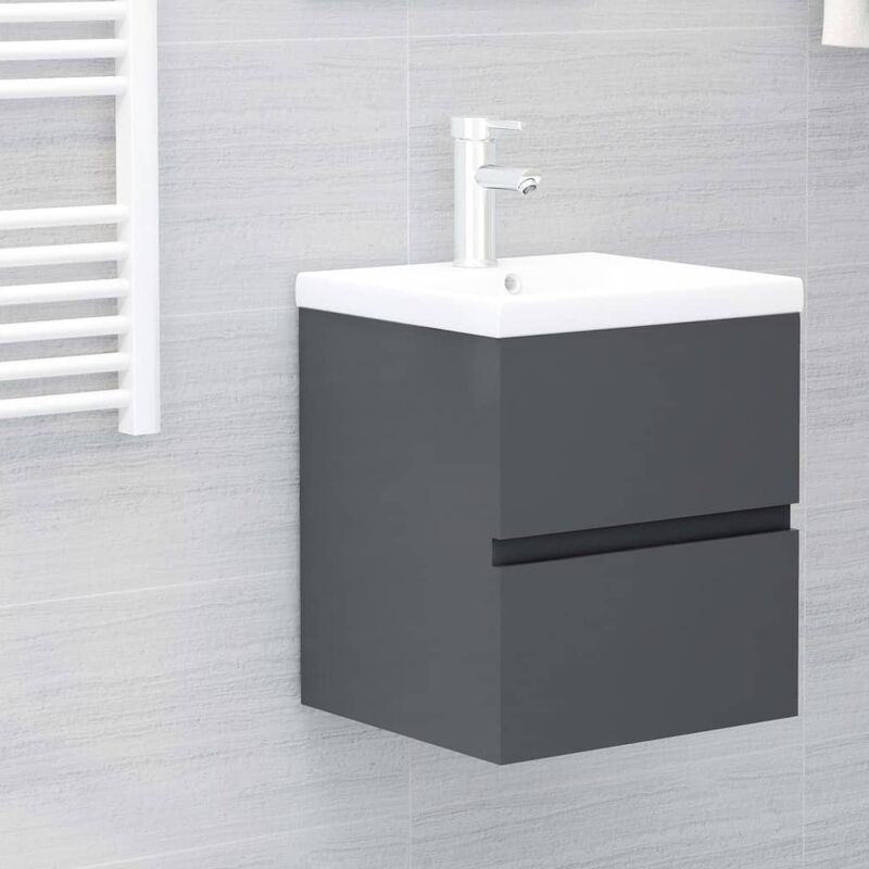 

Mueble con lavabo aglomerado gris