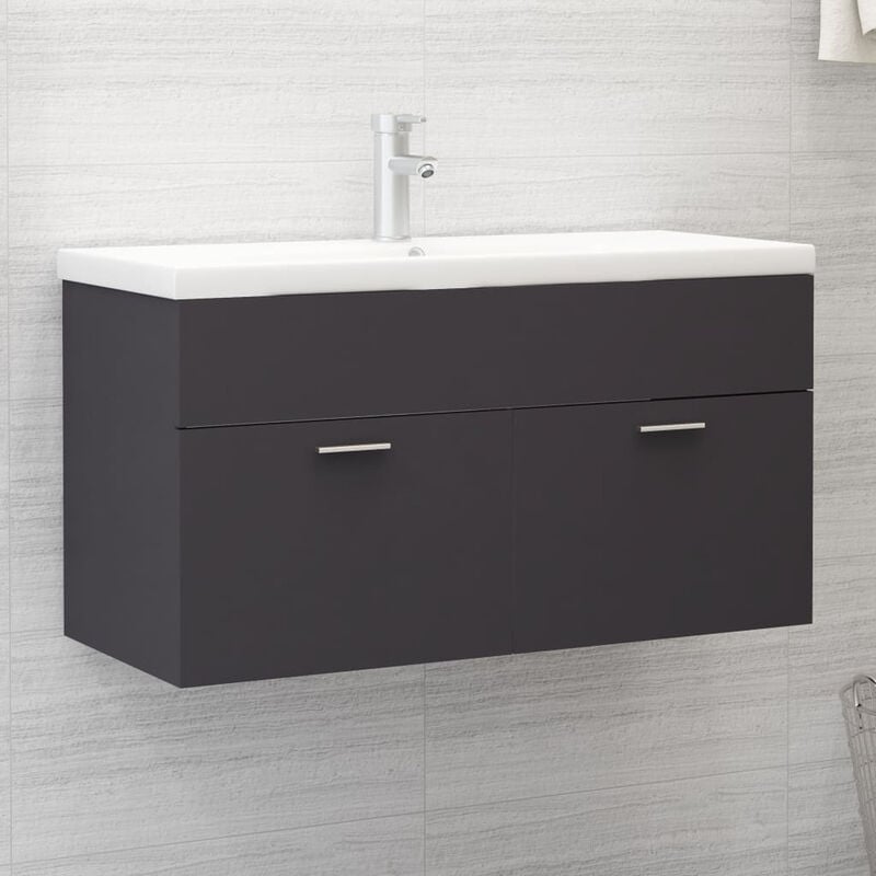 

Mueble con lavabo aglomerado gris