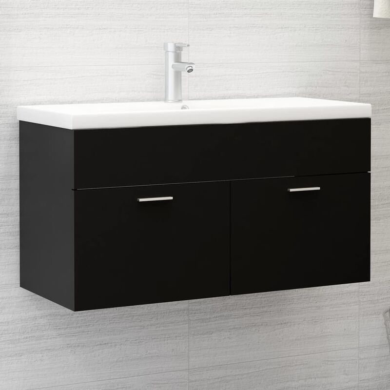 

Mueble con lavabo aglomerado negro - Negro