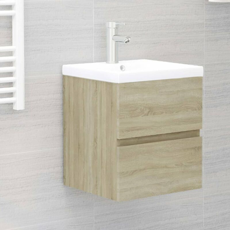 

Happyshopping - Mueble con lavabo aglomerado roble Sonoma