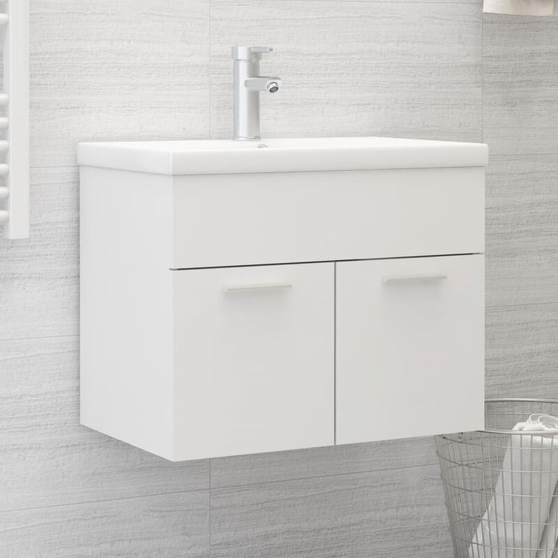 

Mueble con lavabo blanco brillante aglomerado