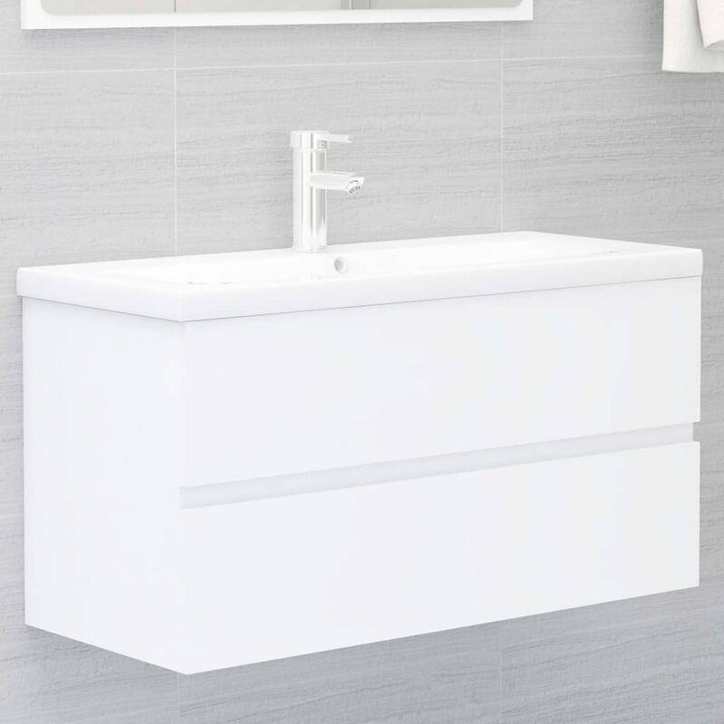 

Mueble con lavabo blanco brillante aglomerado