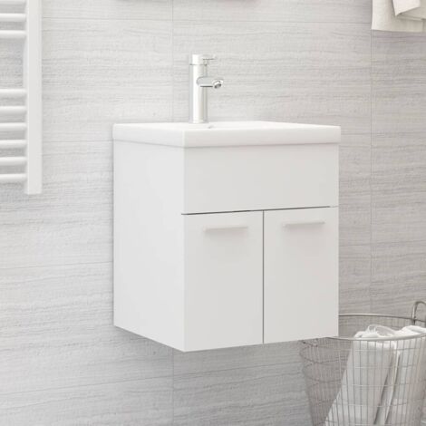 Mueble con lavabo blanco madera contrachapada vidaXL