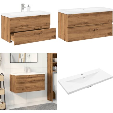Mueble con lavabo integrado roble artisan - Lavabo empotrado - Mueble de baño