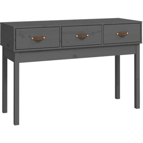 Mueble consola de entrada moderno mesa auxiliar con cajones 114 x 40 x 75 cm madera de pino gris DEC032001