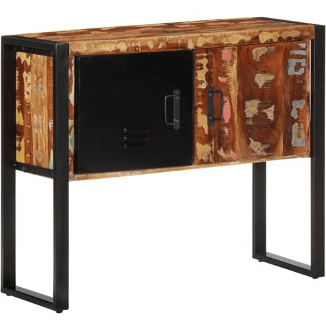 Mueble consola madera maciza reciclada multicolor 90x35x75 cm