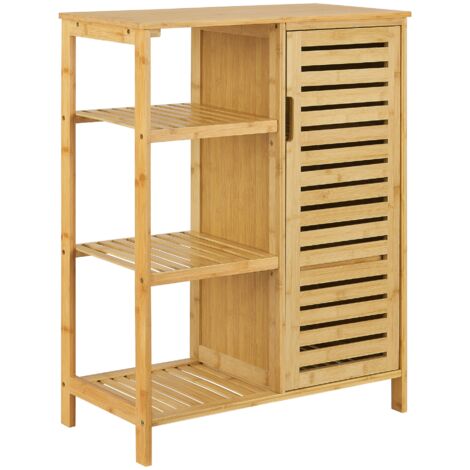 Mueble contenedor con estante 87 x 66 x 33 cm para baño de bambú 030006860