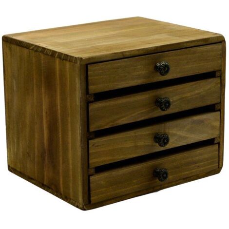 Mueble contenedor rectangular de madera con 4 cajones cm21,5x18h18