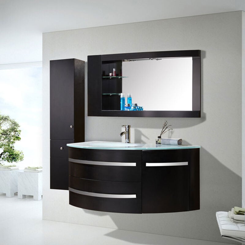 

MUEBLE CUARTO DE BAÑO Modelo 'BLACK AMBASSADOR' mueble 120 x 56 x h 56 - unidad de columna 35 x 30 x h 140