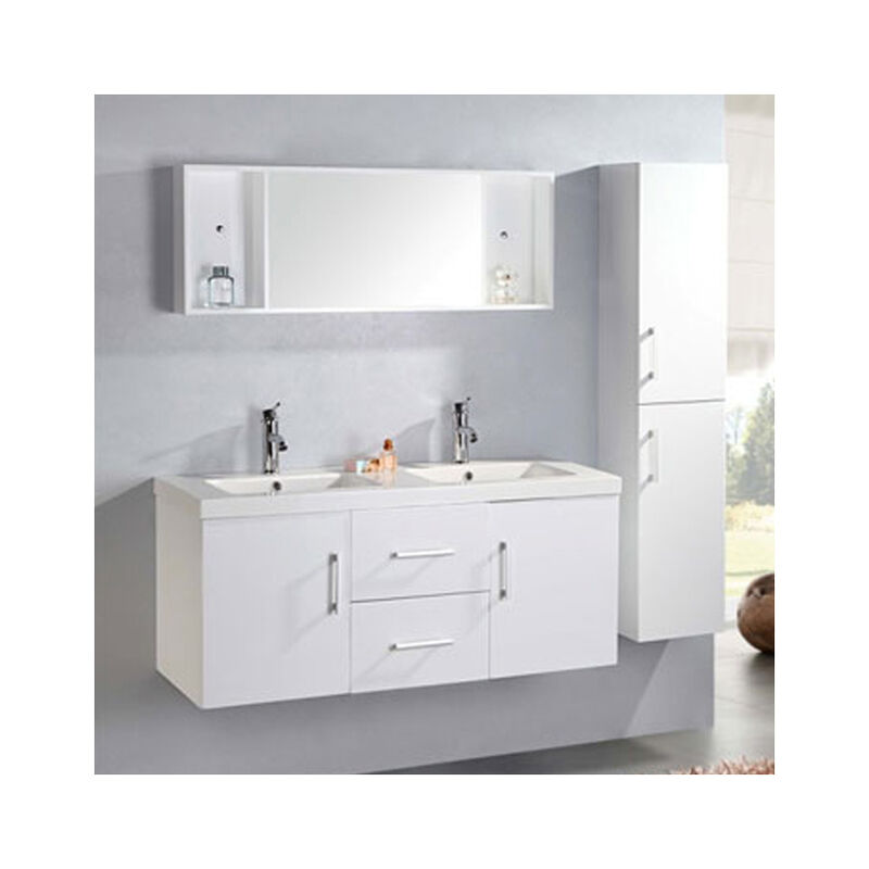 

MUEBLE CUARTO DE BAÑO Modelo 'WHITE MALIBU'' mueble 120 x 46 x h 52 unidad de columna 30 x 25 x h 140