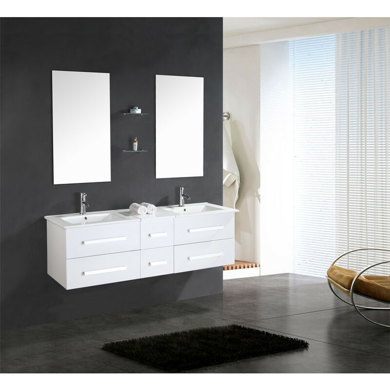 

MUEBLE CUARTO DE BAÑO NUEVO Modelo WHITE ROME 150 cm blanco