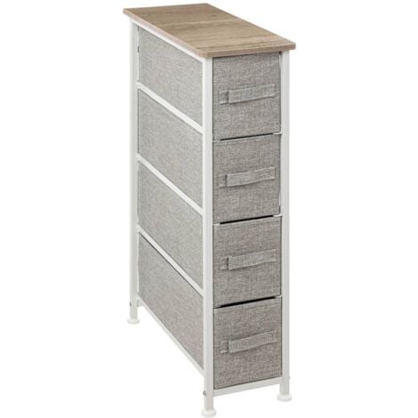 Mueble de 4 cajones en tejido gris claro - 5five