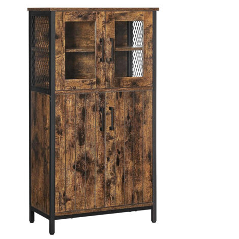 Mueble de almacenaje 60x30x108 cm aparador armario estanterías regulables mueble baño estructura acero para salón cocina estilo industrial marrón 120006441