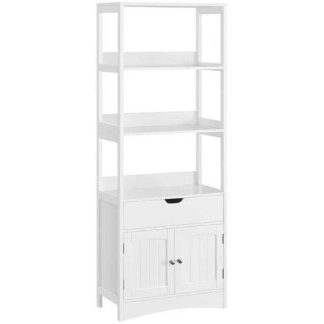 Mueble de almacenaje con cajón 2 estantes abiertos doble puerta mueble de baño mueble de entrada cocina salón blanco 120006416
