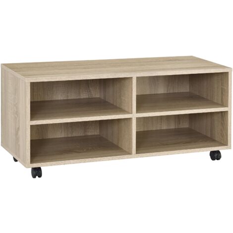 Mueble de almacenaje con ruedas 90 x 35 x 41 cm roble sonoma 030006866