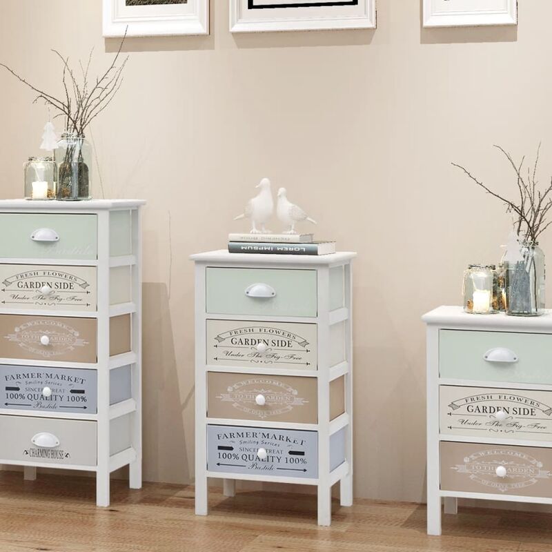 

Mueble de almacenaje estilo francés 4 cajones de madera - Blanco