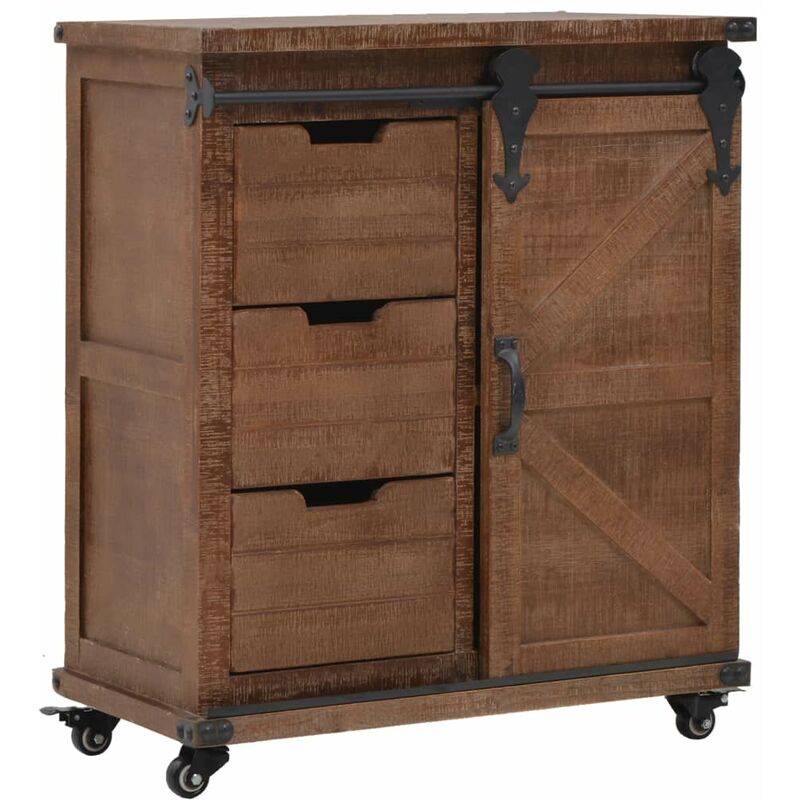 

Mueble de almacenaje madera maciza abeto marron 64x33,5x75 cm