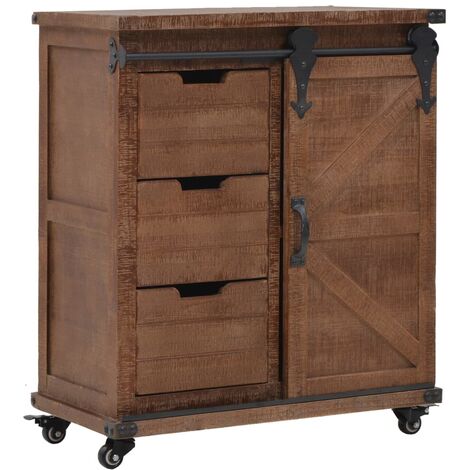 Mueble de almacenaje madera maciza abeto marrón 64x33,5x75 cm vidaXL - Marrón