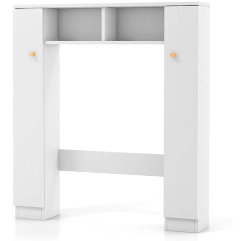 Mueble de almacenaje sobre el inodoro 575 x 18 x 805 cm diseño moderno compacto y seguro en MDF blanco 200010219