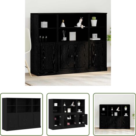 Mueble de almacenamiento -  Aparador alto Roble Negro 132 x 35,5 x 103,5 cm