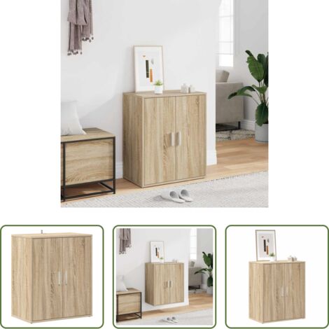 Mueble de almacenamiento -  Mueble zapatero madera de ingeniería roble Sonoma 60x35x70 cm
