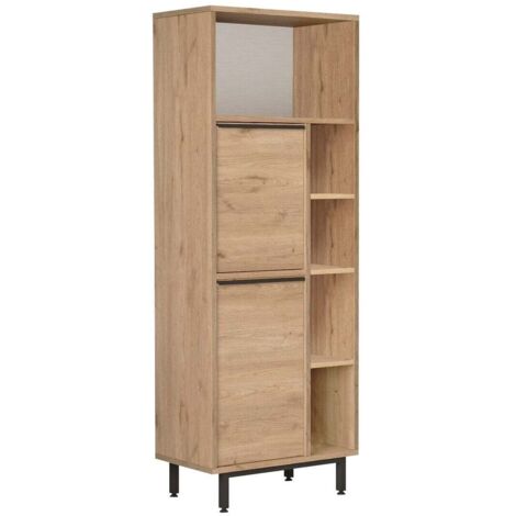 Mueble de almacenamiento para baño 2 puertas 5 estantes - H161,1 cm