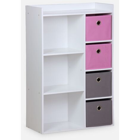 Mueble de almacenamiento para niños 4 cestas