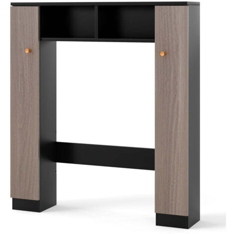 Mueble de almacenamiento sobre el inodoro 875 x 18 x 98 cm diseño moderno y compacto en MDF negro 200016143