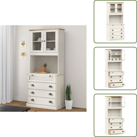 Mueble de almacenamiento - vidaXL Aparador alto VIGO madera maciza de pino blanco 80x40x176 cm - Mueble de bufé