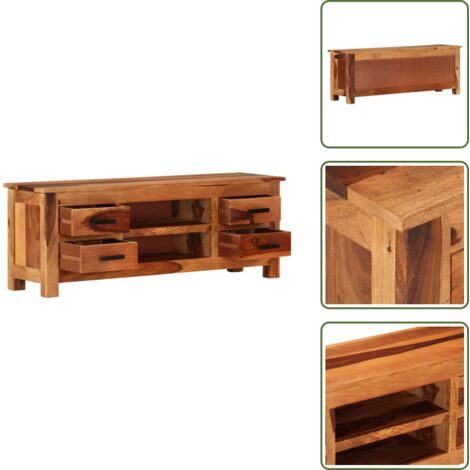 Mueble de almacenamiento - vidaXL Mueble de TV madera maciza 110x30x40 cm - Mueble de televisión
