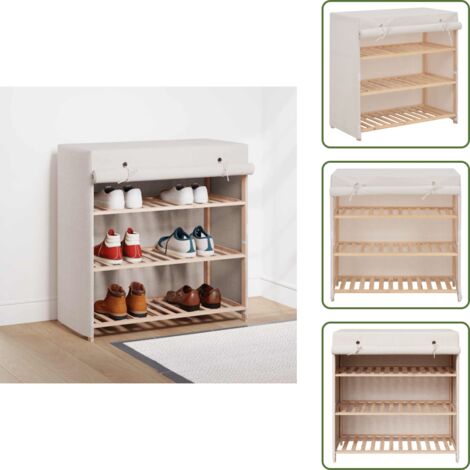 Mueble de almacenamiento - vidaXL Mueble zapatero con funda de tela blanco 79x40x80 cm - Mueble de zapatos blanco