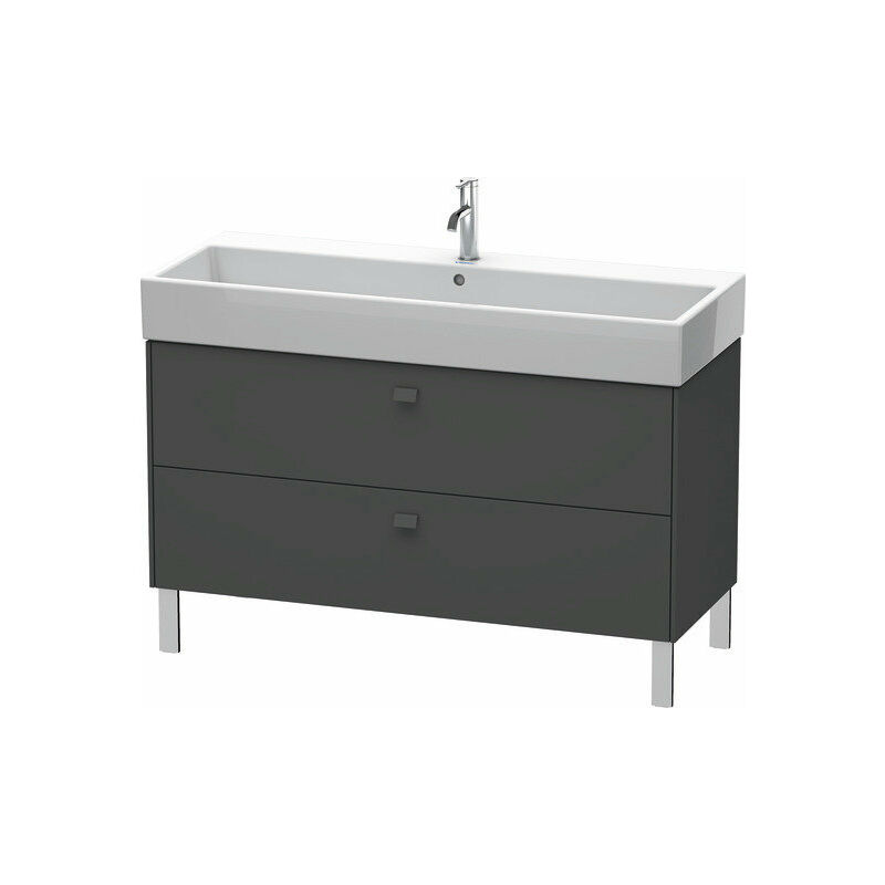 

Mueble de aseo Duravit Brioso de 118,4 x 45,9 cm, 2 extraíbles, con sifón y delantal, para lavabo Vero Air 235012, Color (frente/cuerpo): Grafito