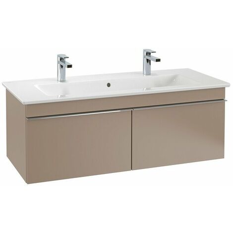 Mueble de baño, 1153 x 420 x 502 mm, modelo suspendido, madera gris brillante