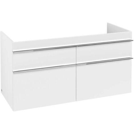 Mueble de baño, 1153 x 590 x 502 mm, modelo suspendido, en madera blanca mate